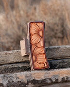 XL Tooled Leather Hair Clip