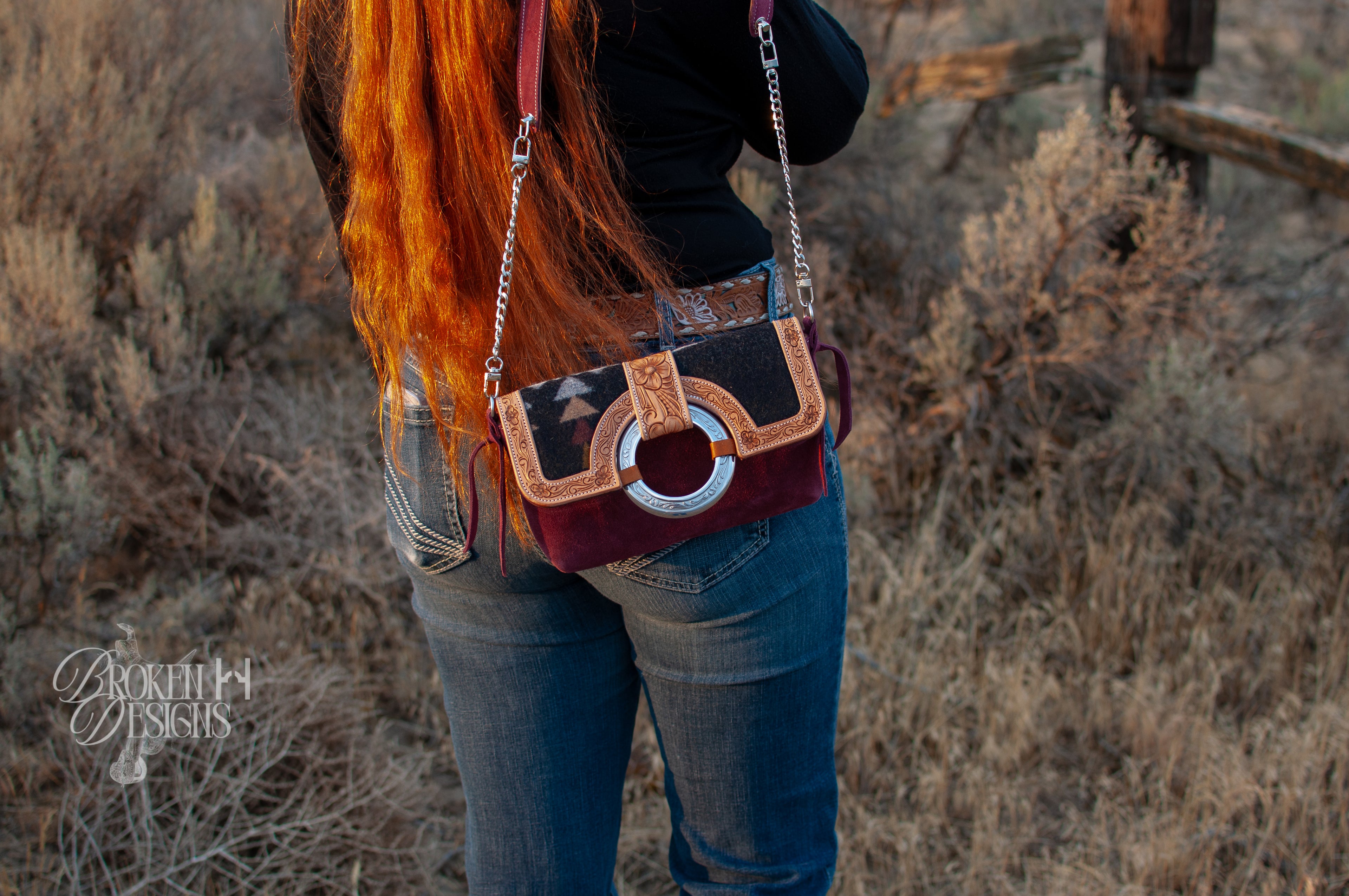 Plum Magnolia Purse