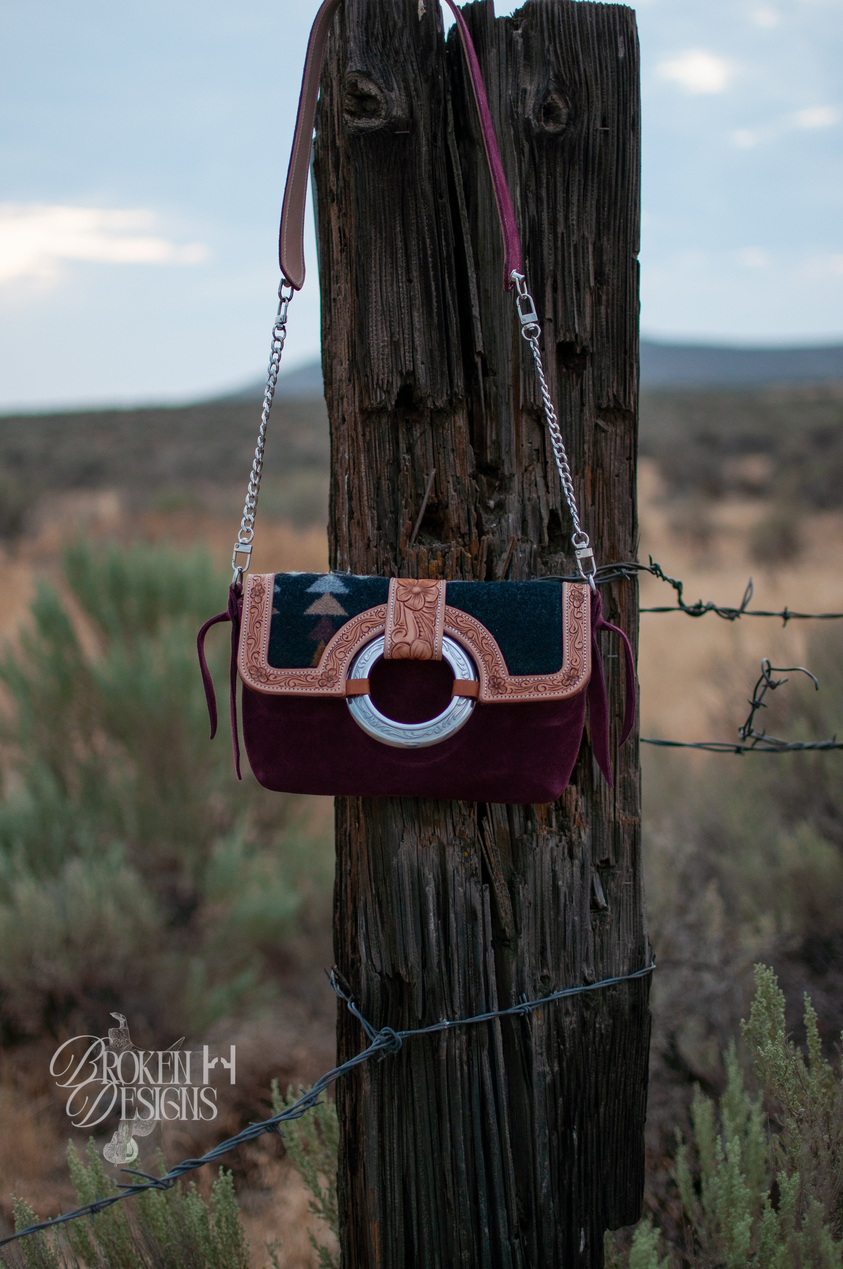 Plum Magnolia Purse