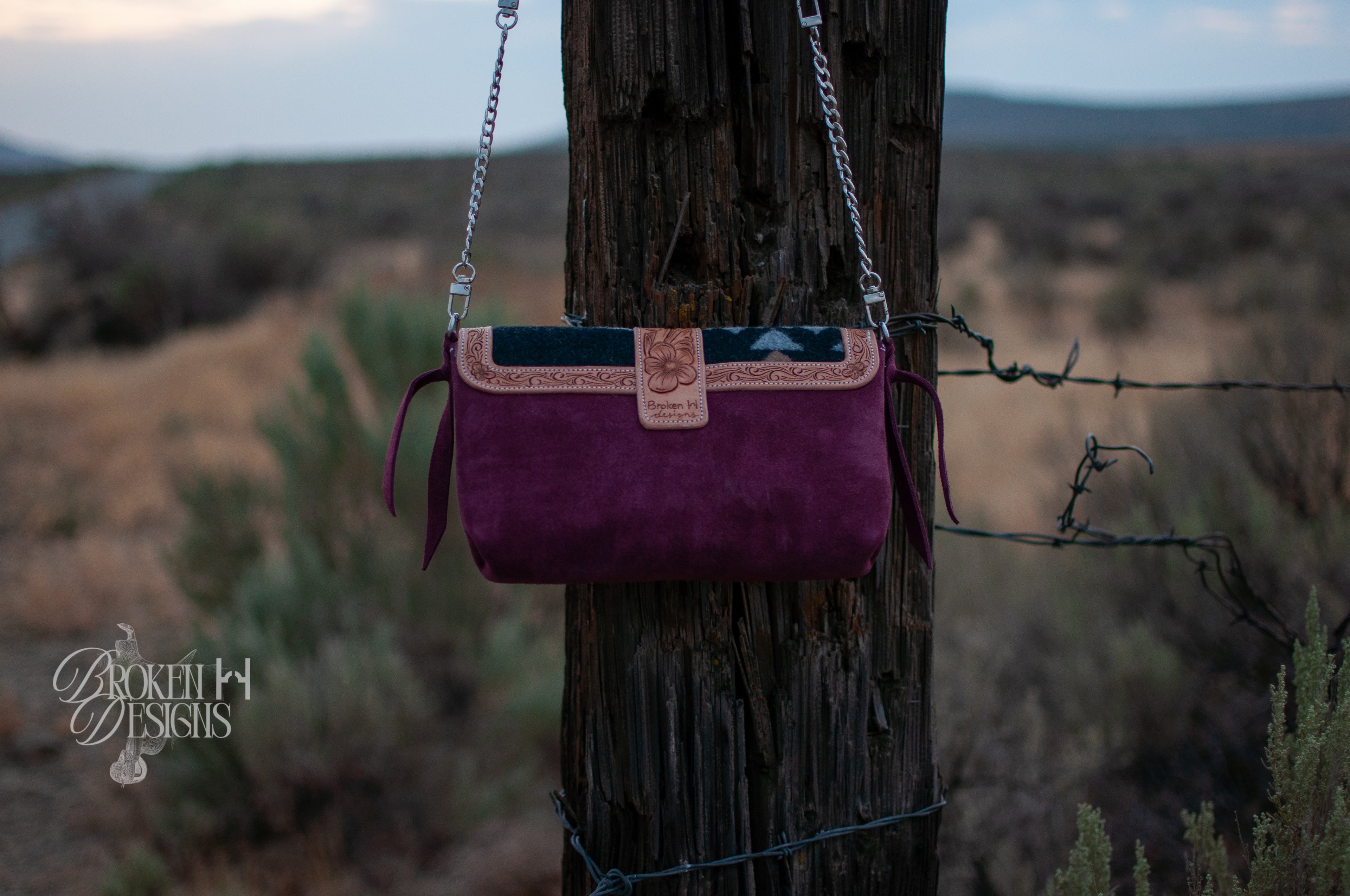 Plum Magnolia Purse