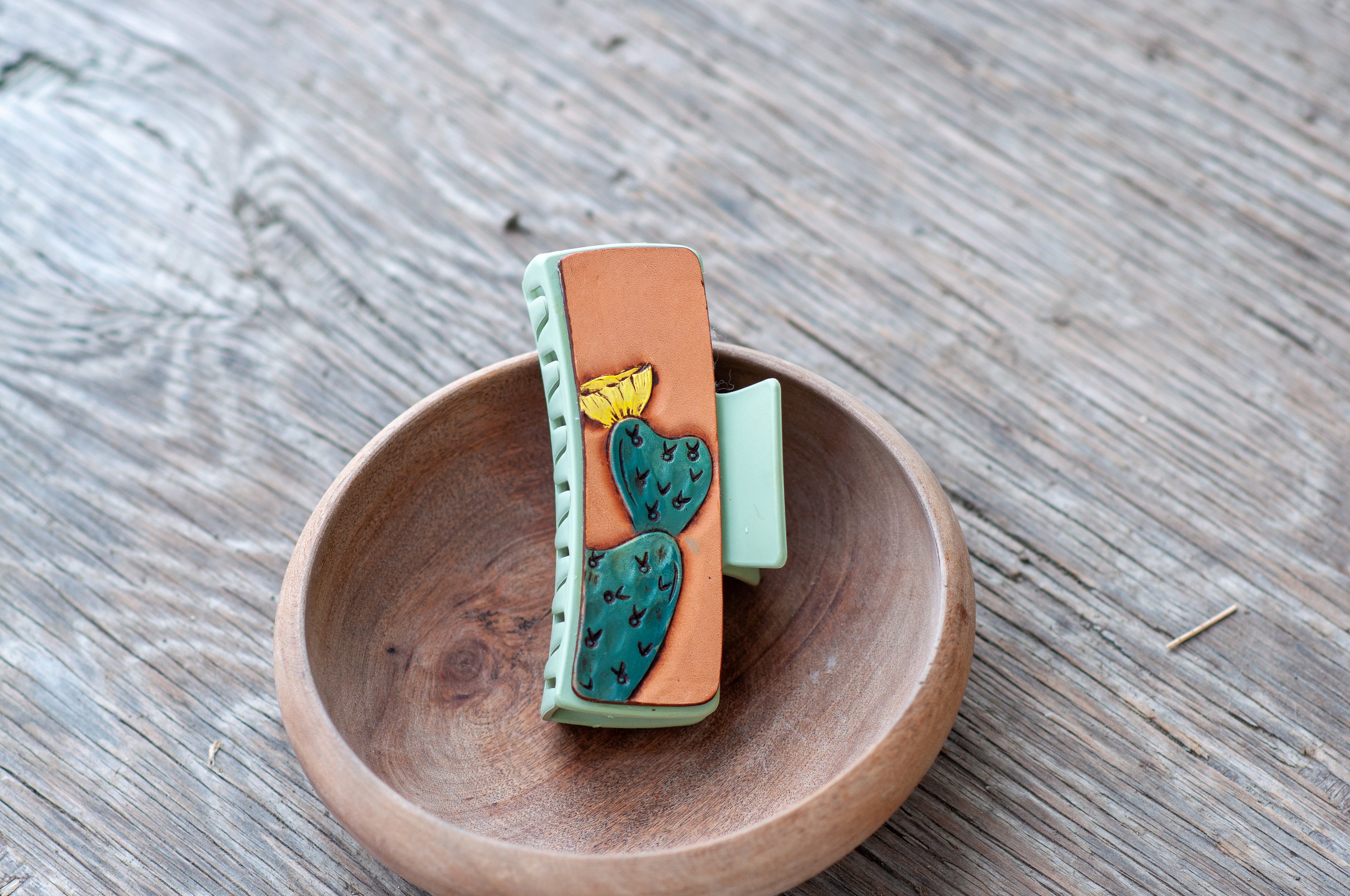 Large 4" Leather Hair Clips