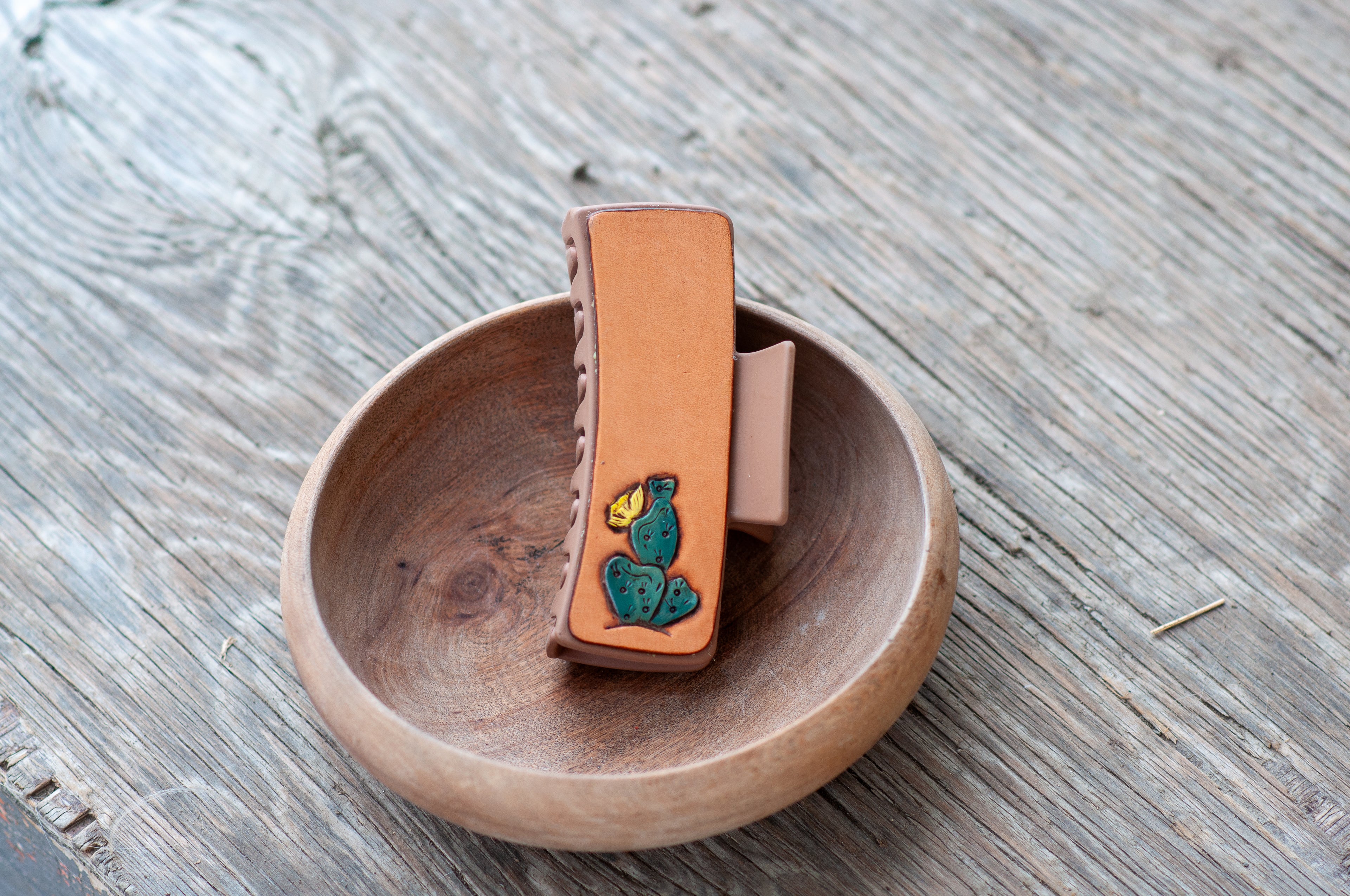 Large 4" Leather Hair Clips