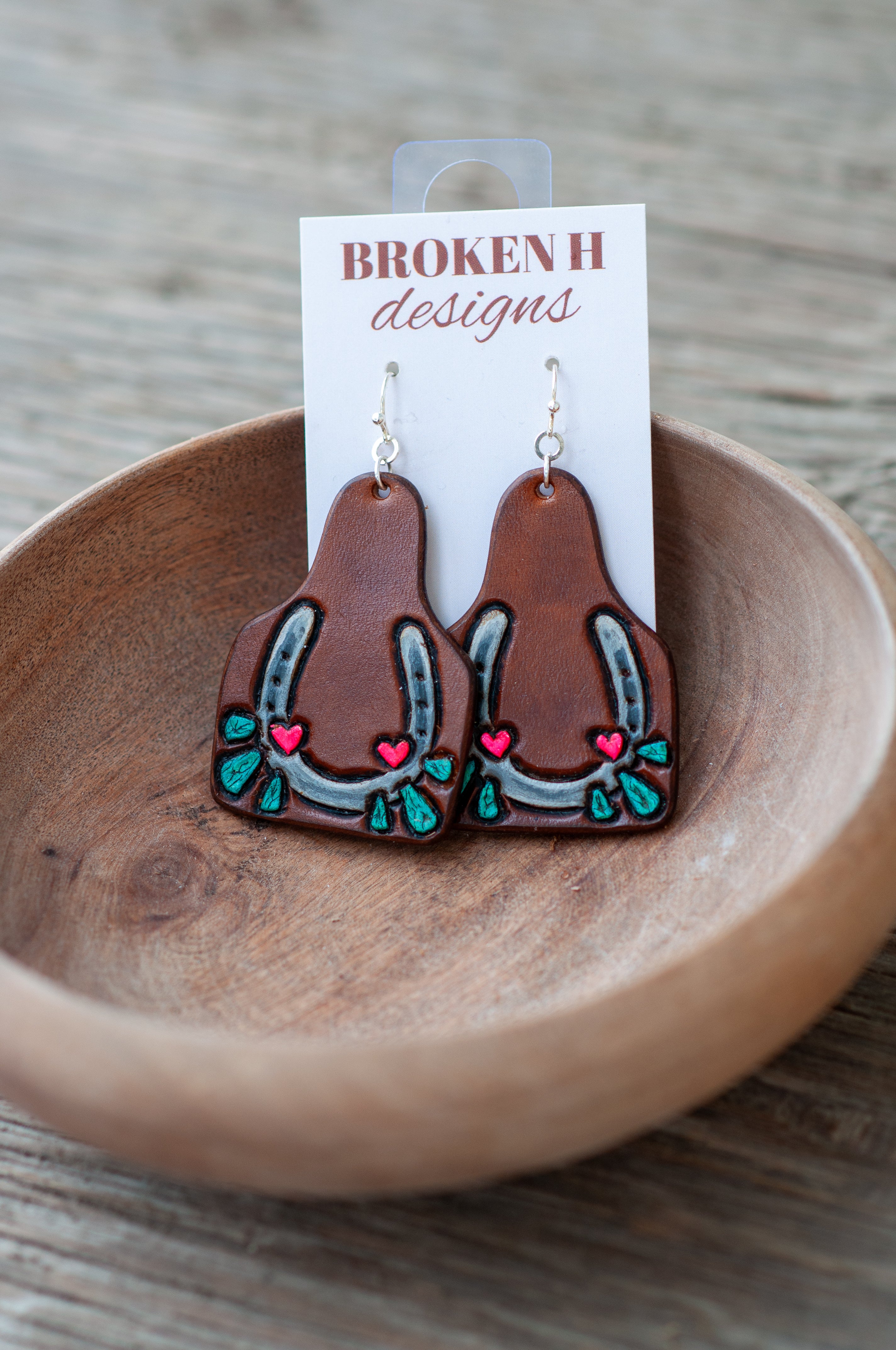 Horseshoes and Turquoise Earrings