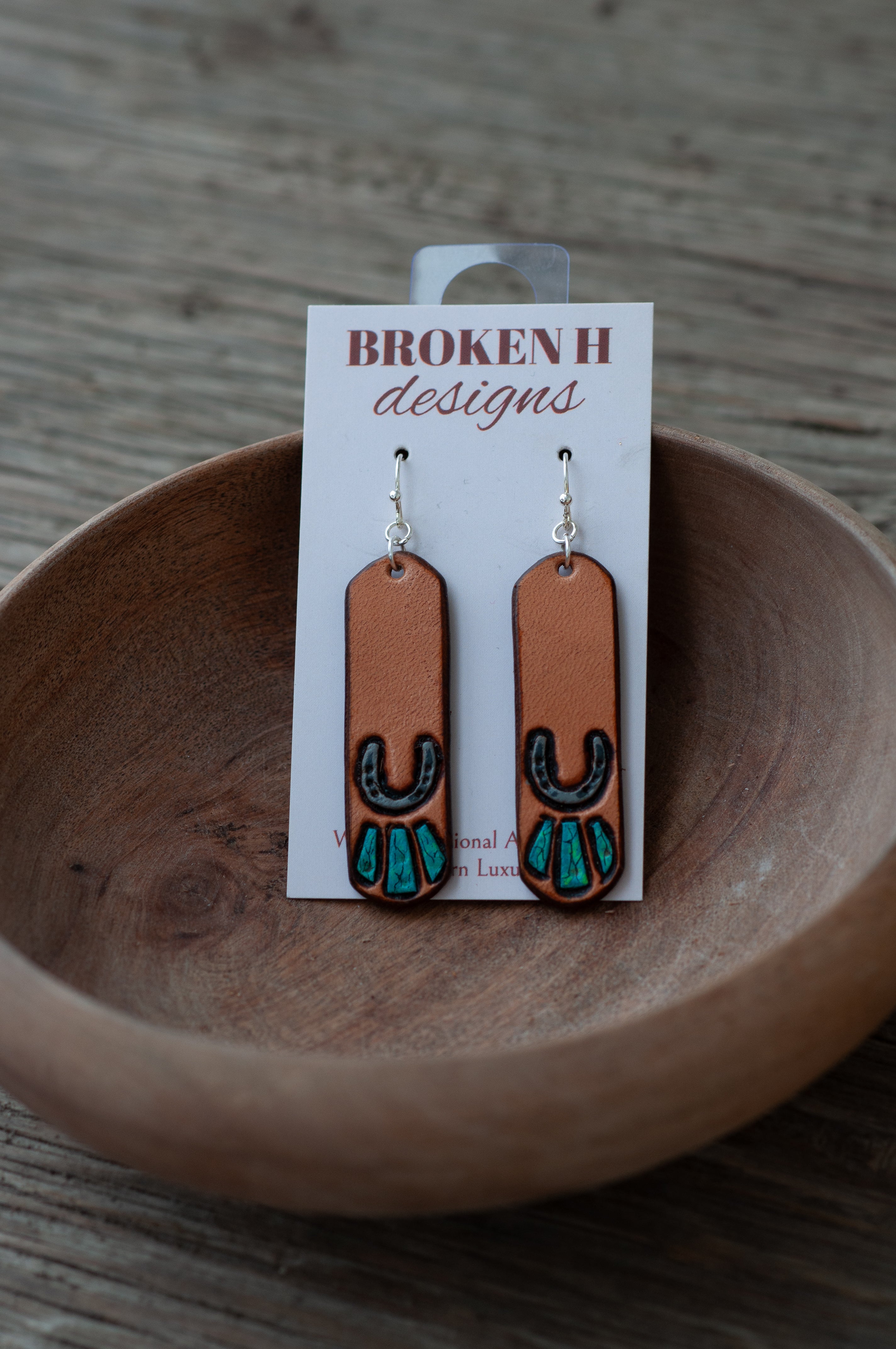 Horseshoes and Turquoise Earrings