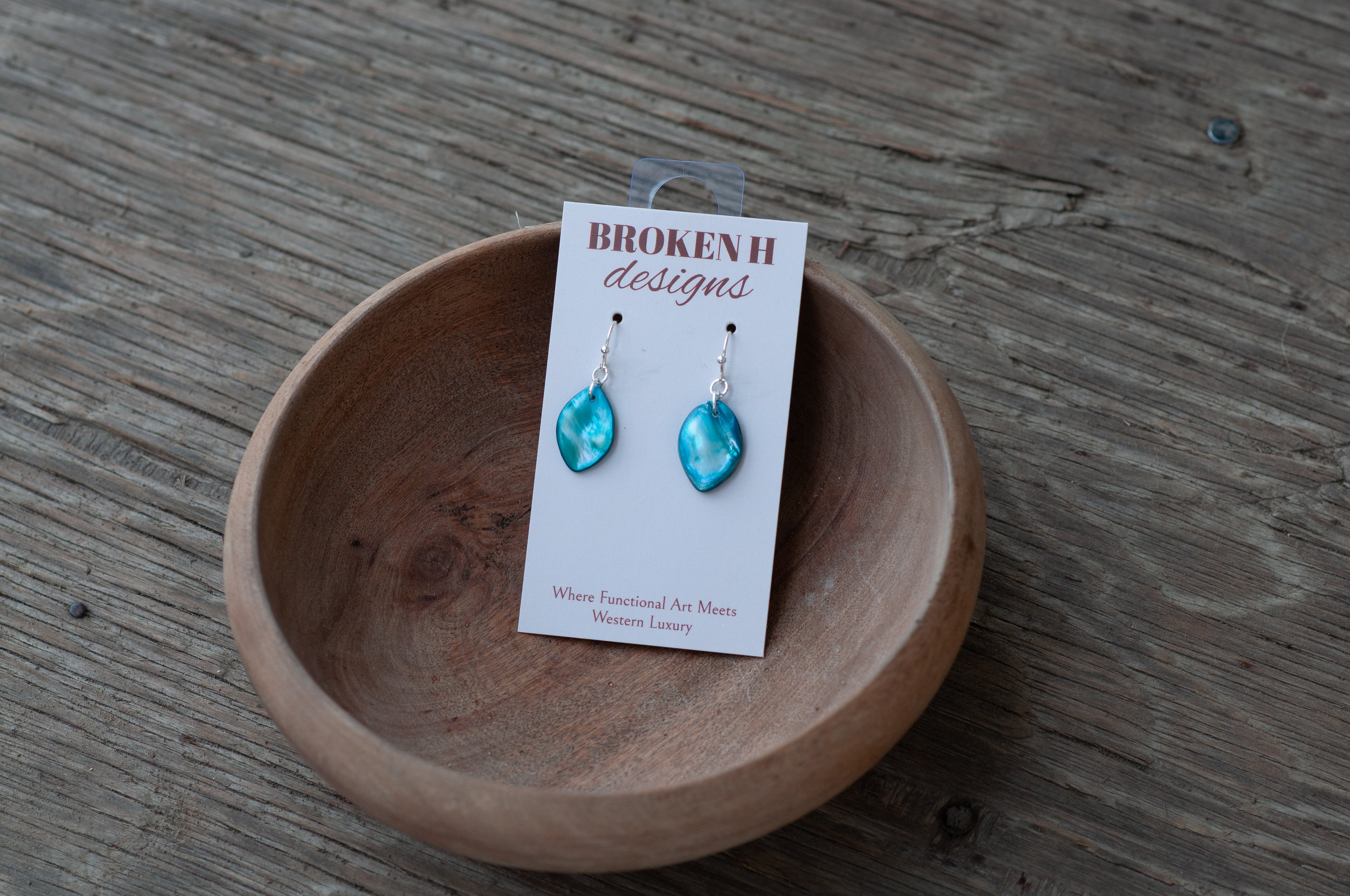 Blue Shell Beaded Earrings