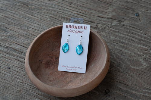 Blue Shell Beaded Earrings