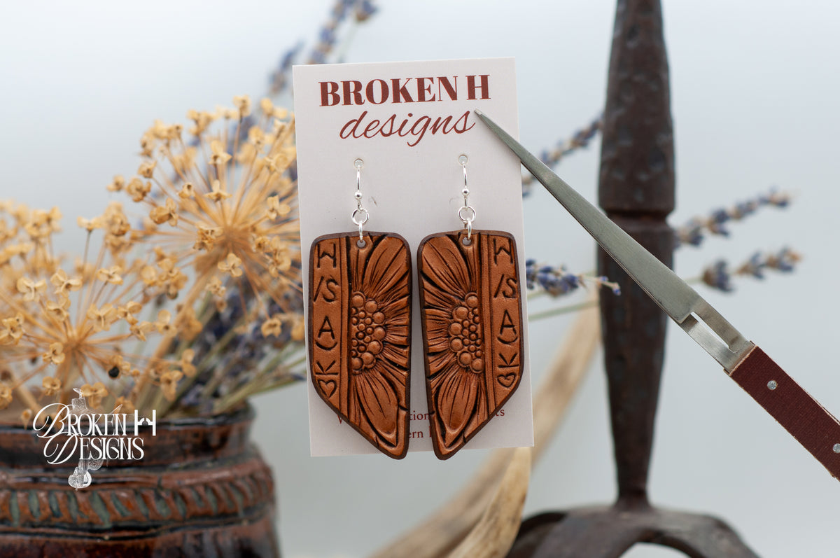 Branded Sunflower Earrings