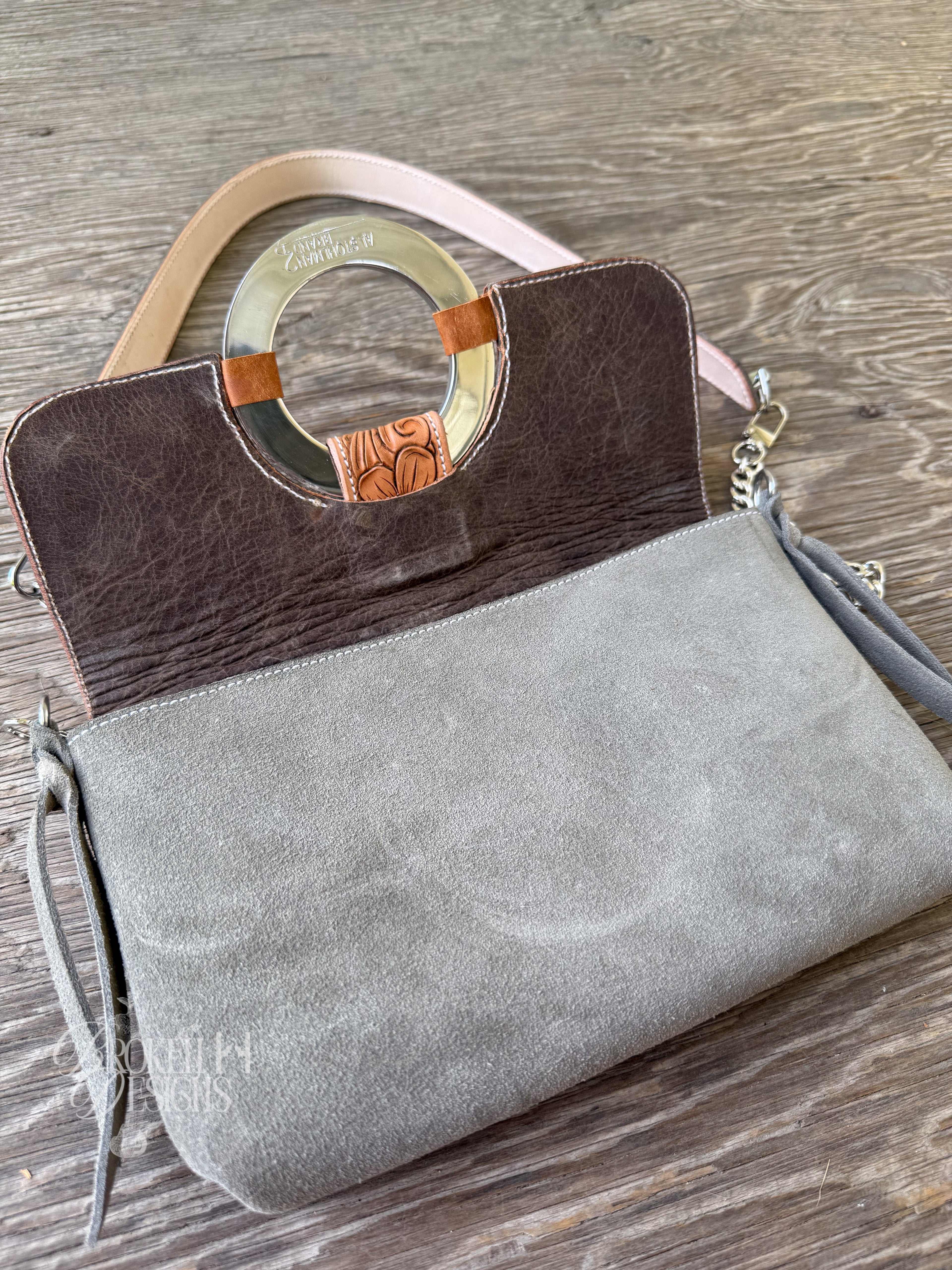 Sage and Chocolate Magnolia Purse