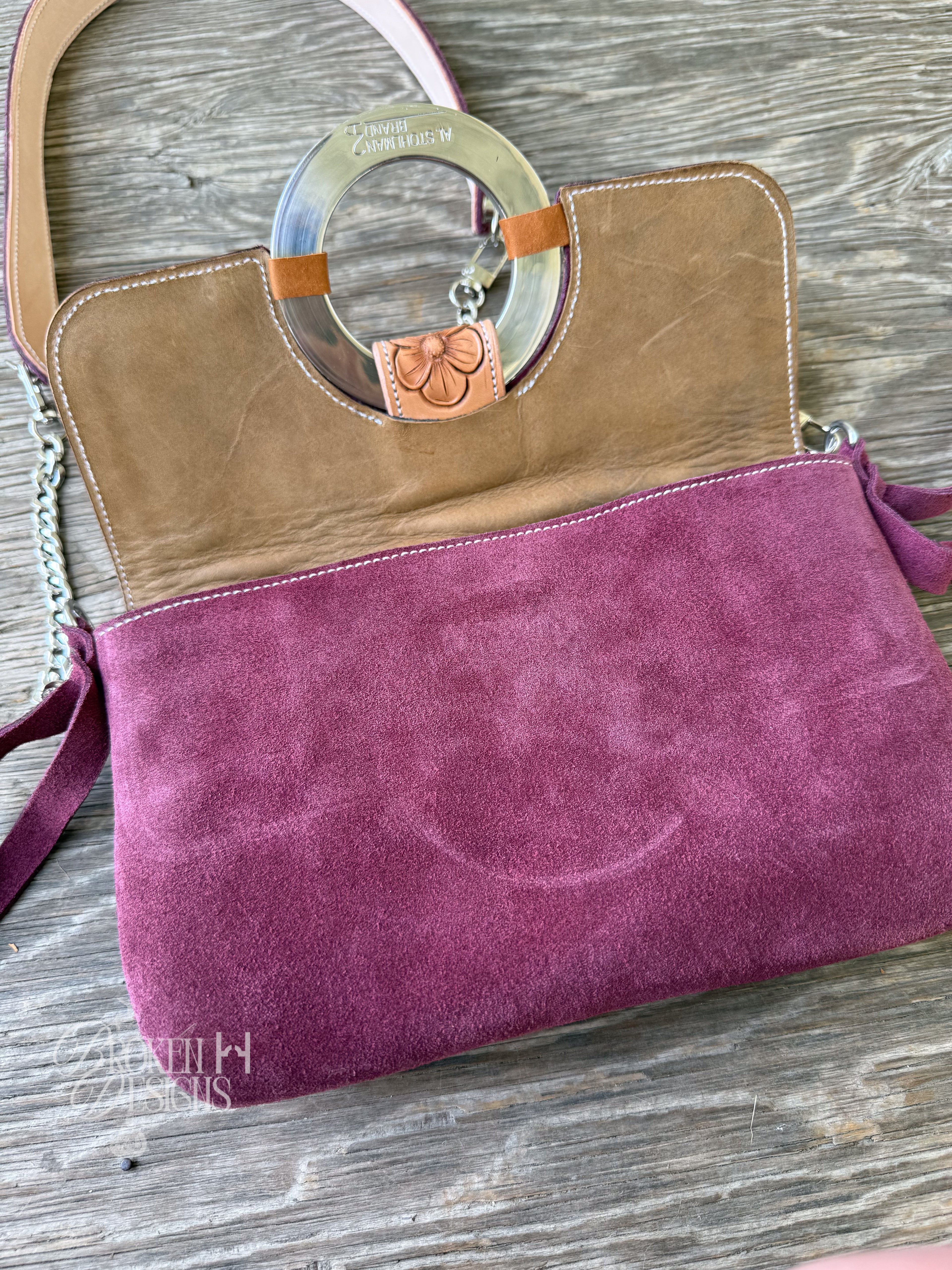 Plum Magnolia Purse