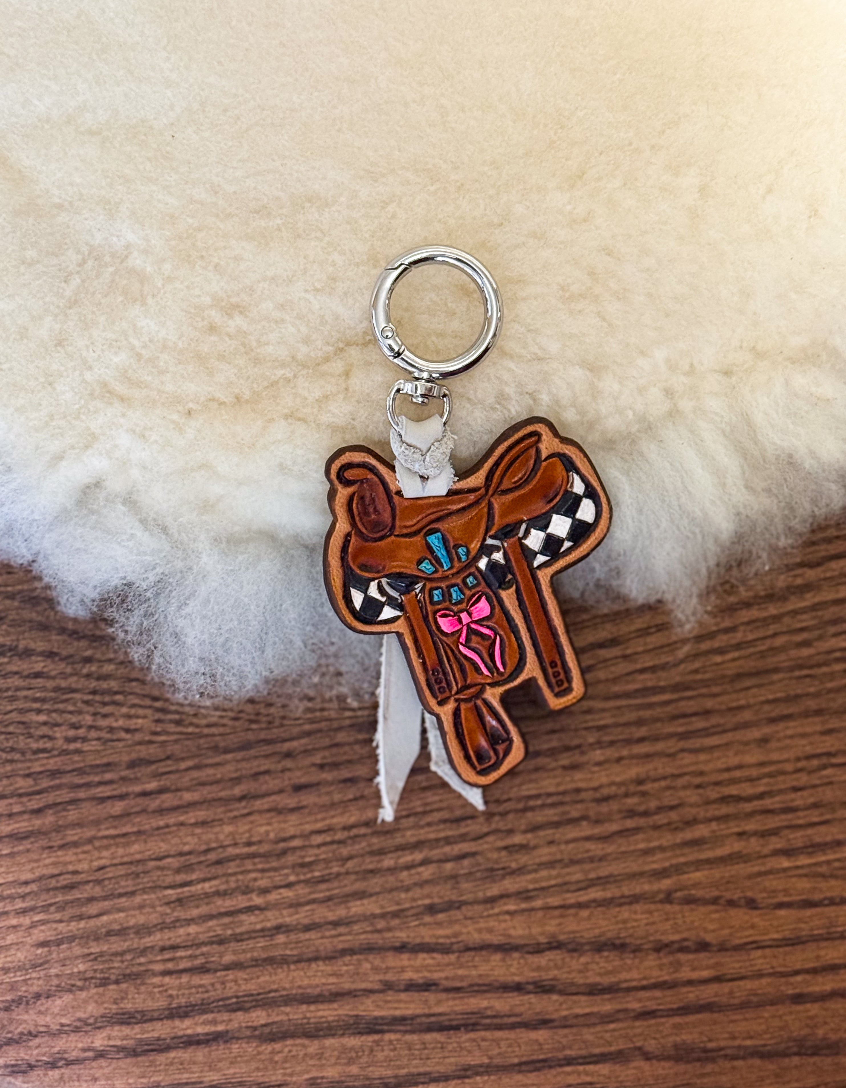 Saddle Shape Leather Bag Charms