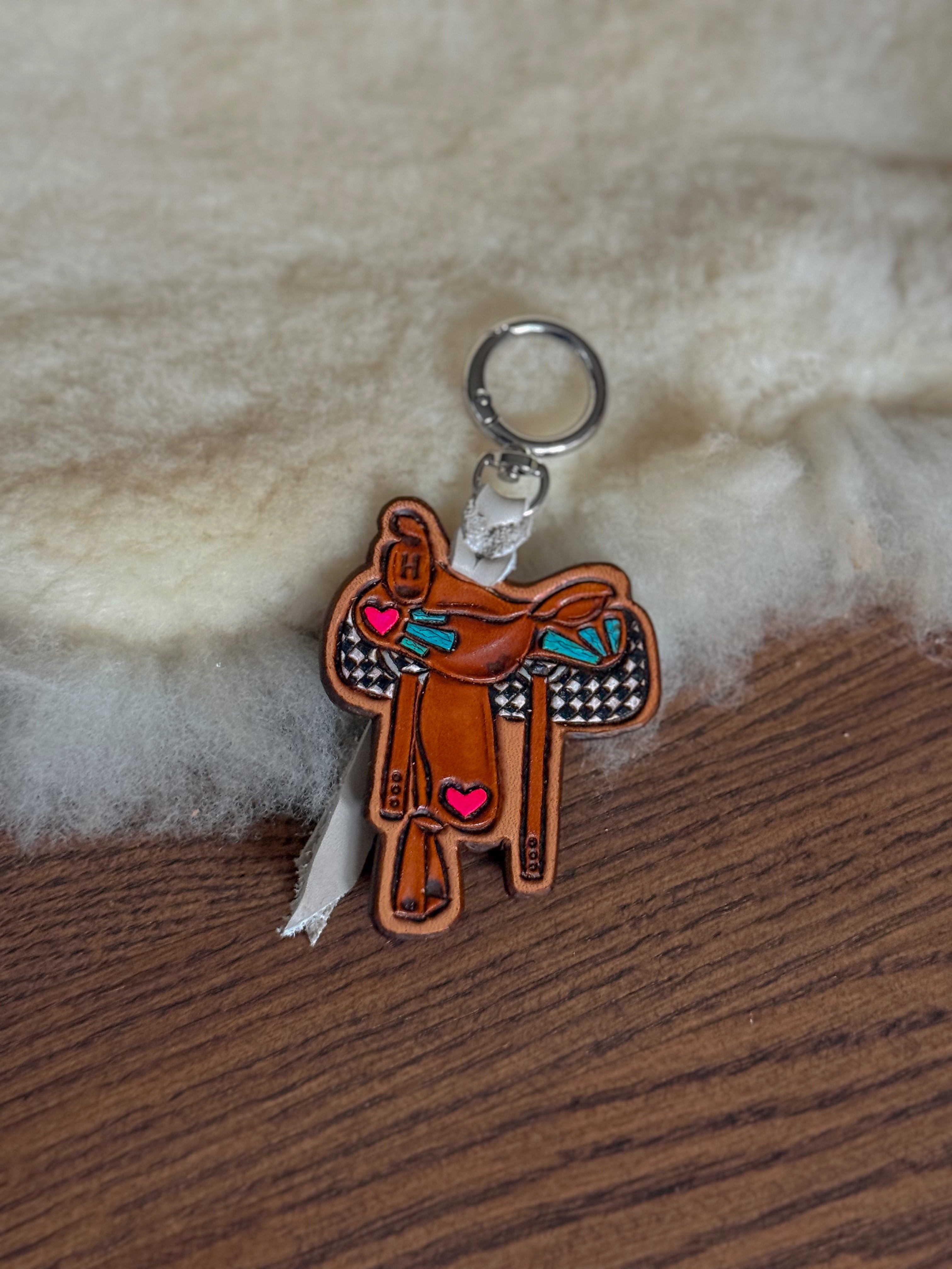 Saddle Shape Leather Bag Charms